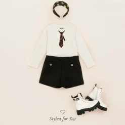 Moschino Kid-Teen Shorts*Girls Black Crêpe Shorts