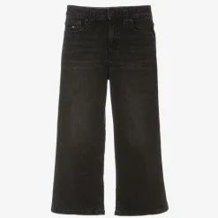 Tommy Hilfiger Trousers*Girls Black Denim Wide-Leg Mabel Jeans