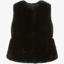 Mayoral Coats & Jackets*Girls Black Faux Fur Gilet