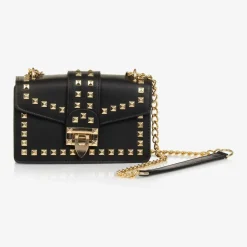 Fun amp; Fun Bags*Girls Black Faux Leather Shoulder bag (19cm)