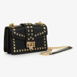 Fun amp; Fun Bags*Girls Black Faux Leather Shoulder bag (19cm)