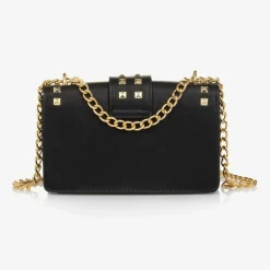 Fun amp; Fun Bags*Girls Black Faux Leather Shoulder bag (19cm)