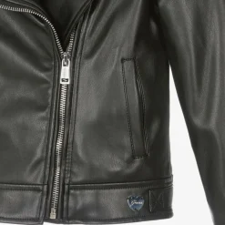 Guess Coats & Jackets*Girls Black Faux Leather Biker Jacket