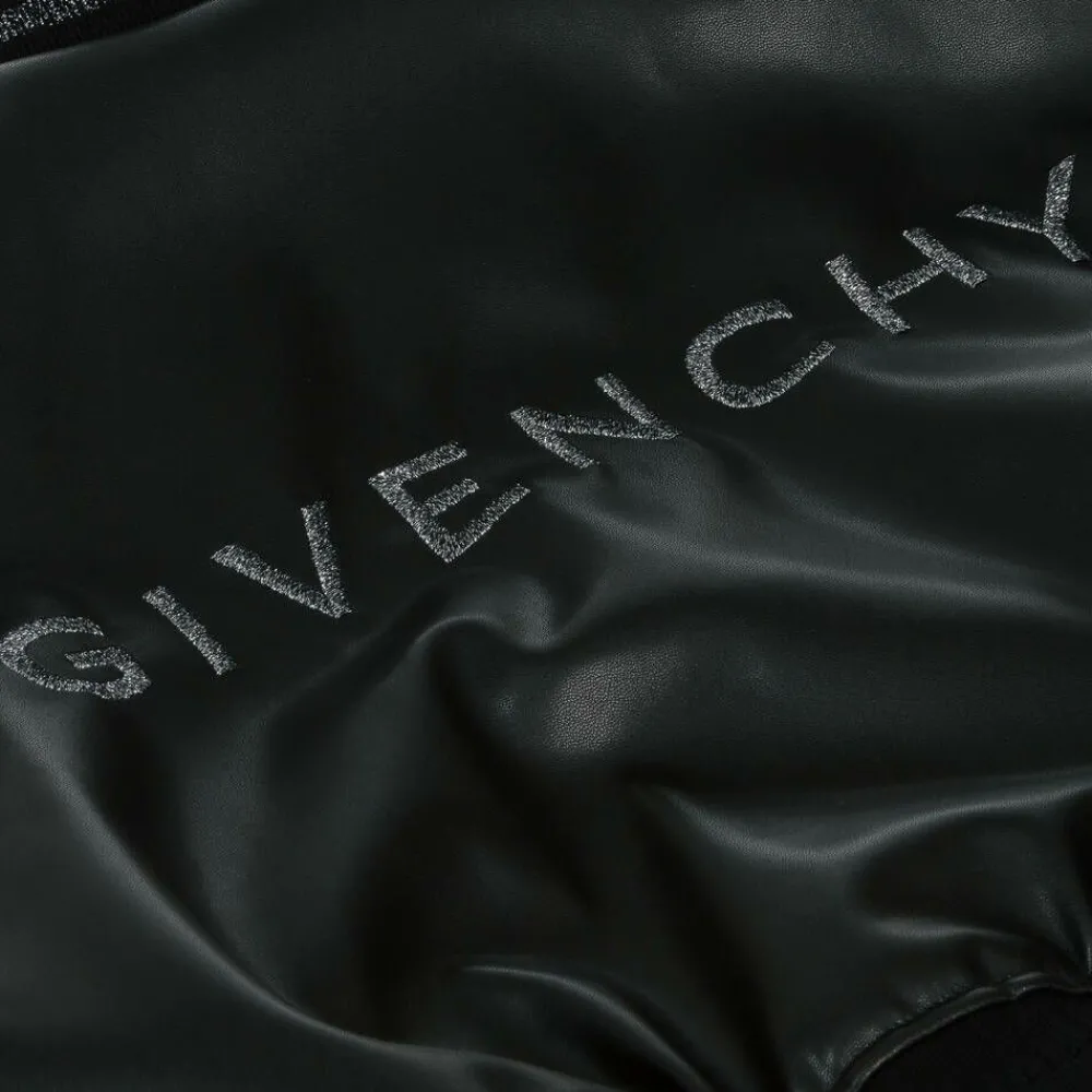 Givenchy Coats & Jackets*Girls Black Faux Leather Bomber Jacket