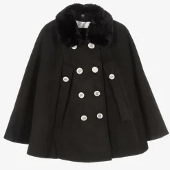 Romano Coats & Jackets*Girls Black Felted Cape