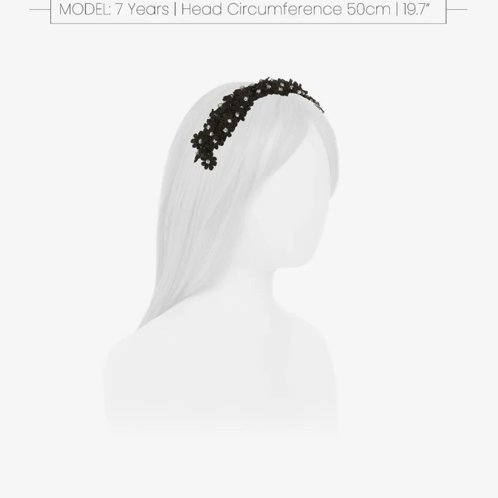 Sienna Likes To Party Hair Accessories*Girls Black Floral Hairband