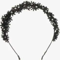 Sienna Likes To Party Hair Accessories*Girls Black Floral Hairband