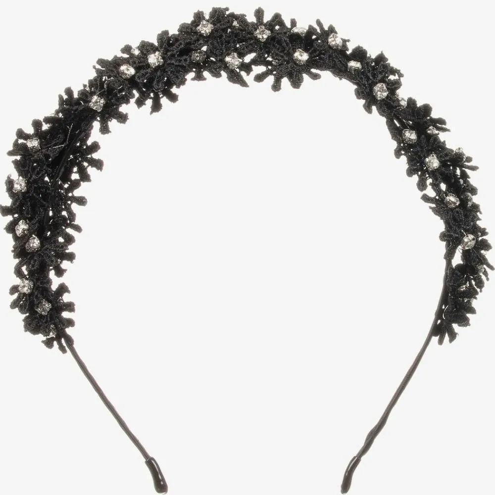 Sienna Likes To Party Hair Accessories*Girls Black Floral Hairband