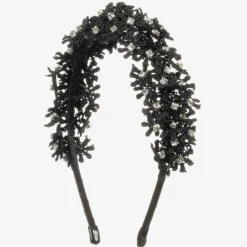 Sienna Likes To Party Hair Accessories*Girls Black Floral Hairband