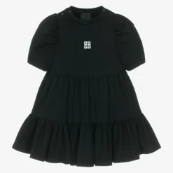 Givenchy Dresses*Girls Black 4G Logo Cotton Dress