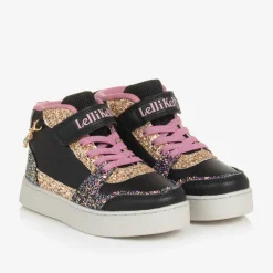 Lelli Kelly Trainers*Girls Black Glitter Bracelet High-Top Trainers
