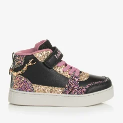 Lelli Kelly Trainers*Girls Black Glitter Bracelet High-Top Trainers