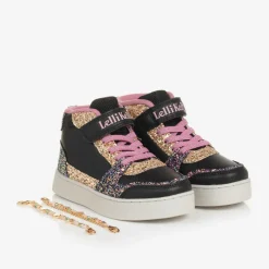 Lelli Kelly Trainers*Girls Black Glitter Bracelet High-Top Trainers
