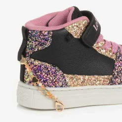 Lelli Kelly Trainers*Girls Black Glitter Bracelet High-Top Trainers
