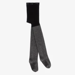 Boboli Tights*Girls Black Glitter Cotton Tights