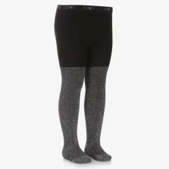 Boboli Tights*Girls Black Glitter Cotton Tights