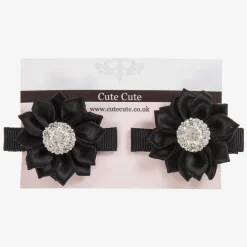 Cute Cute Hair Accessories*Girls Black Hair Clips (2 Pack)