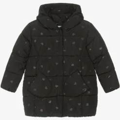 Mayoral Coats & Jackets*Girls Black Heart Puffer Coat