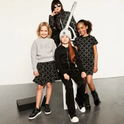 Michael Kors Kids Tops*Girls Black Jersey Diamanté Zip-Up Top