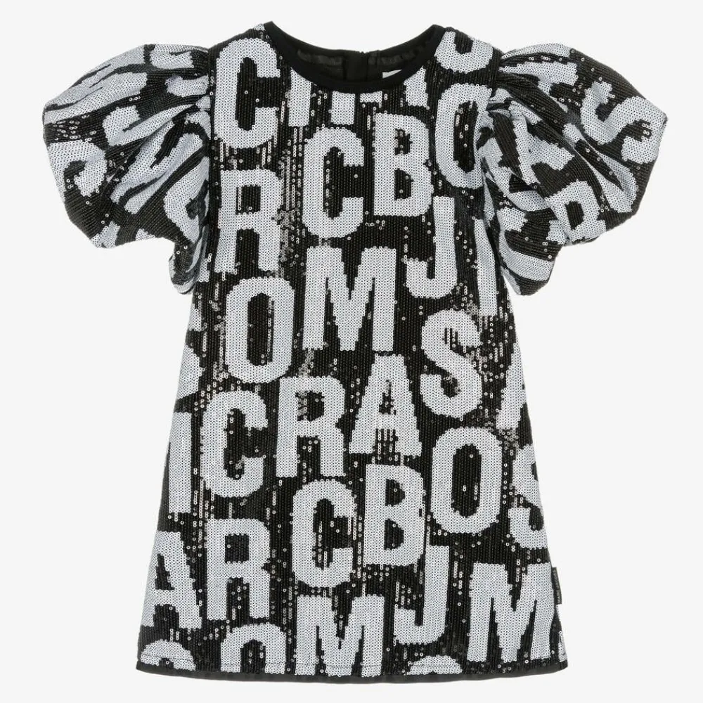MARC JACOBS Shorts|Dresses*Girls Black Jumbled Logo Sequin Dress