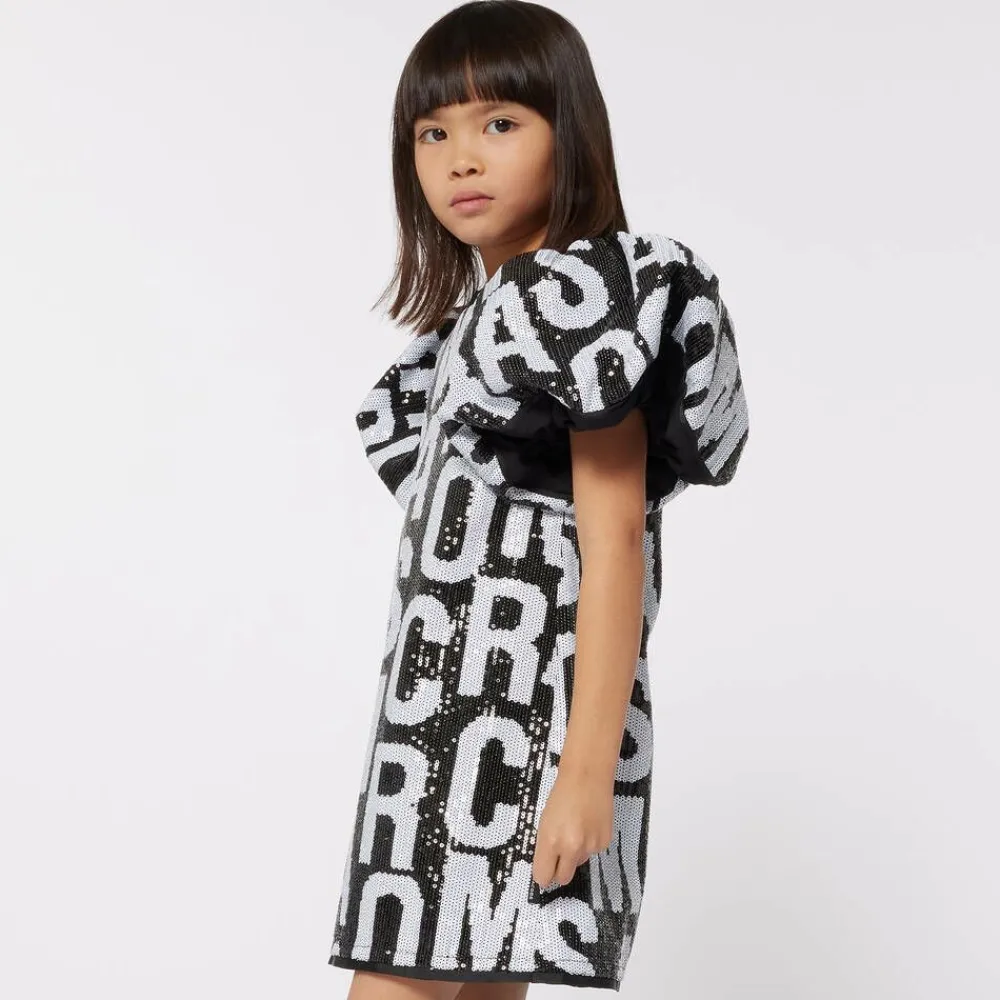 MARC JACOBS Shorts|Dresses*Girls Black Jumbled Logo Sequin Dress