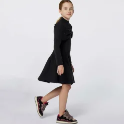 Lanvin Dresses*Girls Black Knitted Bow Dress