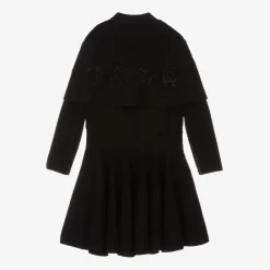 Lanvin Dresses*Girls Black Knitted Bow Dress