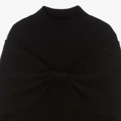 Lanvin Dresses*Girls Black Knitted Bow Dress