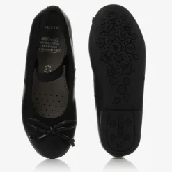 Geox School Shoes*Girls Black Leather Ballet Pumps