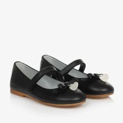 Monnalisa Pumps & Ballerinas|Pumps & Ballerinas*Girls Black Leather Bow Shoes