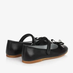 Monnalisa Pumps & Ballerinas|Pumps & Ballerinas*Girls Black Leather Bow Shoes