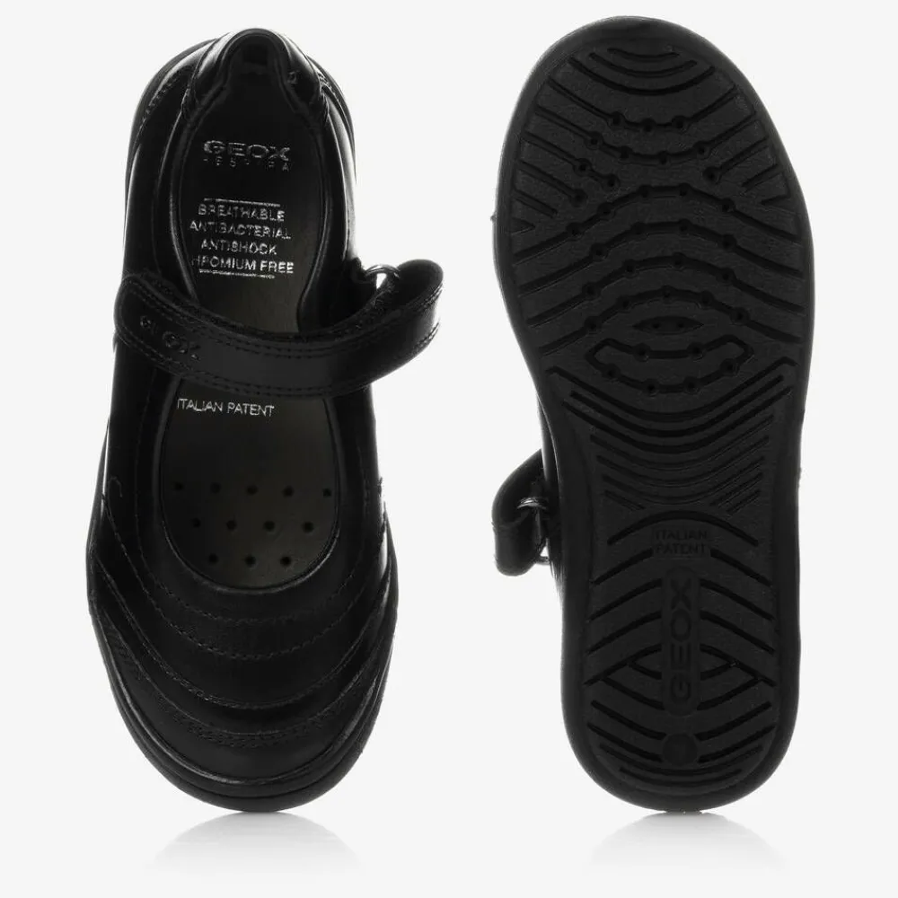 Geox School Shoes|Bar Shoes*Girls Black Leather Shoes