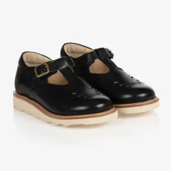 Young Soles School Shoes|Bar Shoes*Girls Black Leather Shoes