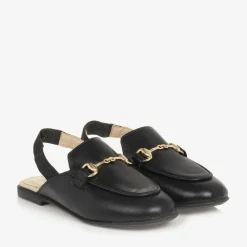 Naturino Loafers & Moccasins|Loafers & Moccasins*Girls Black Leather Slingback Loafers