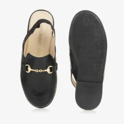 Naturino Loafers & Moccasins|Loafers & Moccasins*Girls Black Leather Slingback Loafers