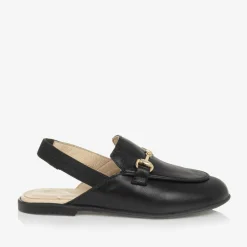 Naturino Loafers & Moccasins|Loafers & Moccasins*Girls Black Leather Slingback Loafers