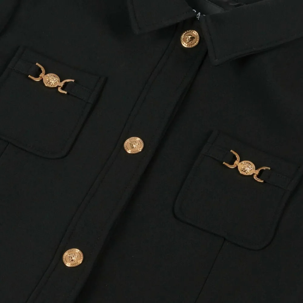 Versace Coats & Jackets*Girls Black Medusa Jacket