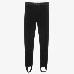 Versace Leggings*Girls Black Milano Jersey Stirrup Leggings