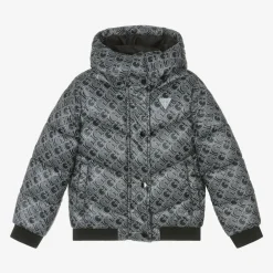 Guess Coats & Jackets*Girls Black Monogram Logo Puffer Jacket
