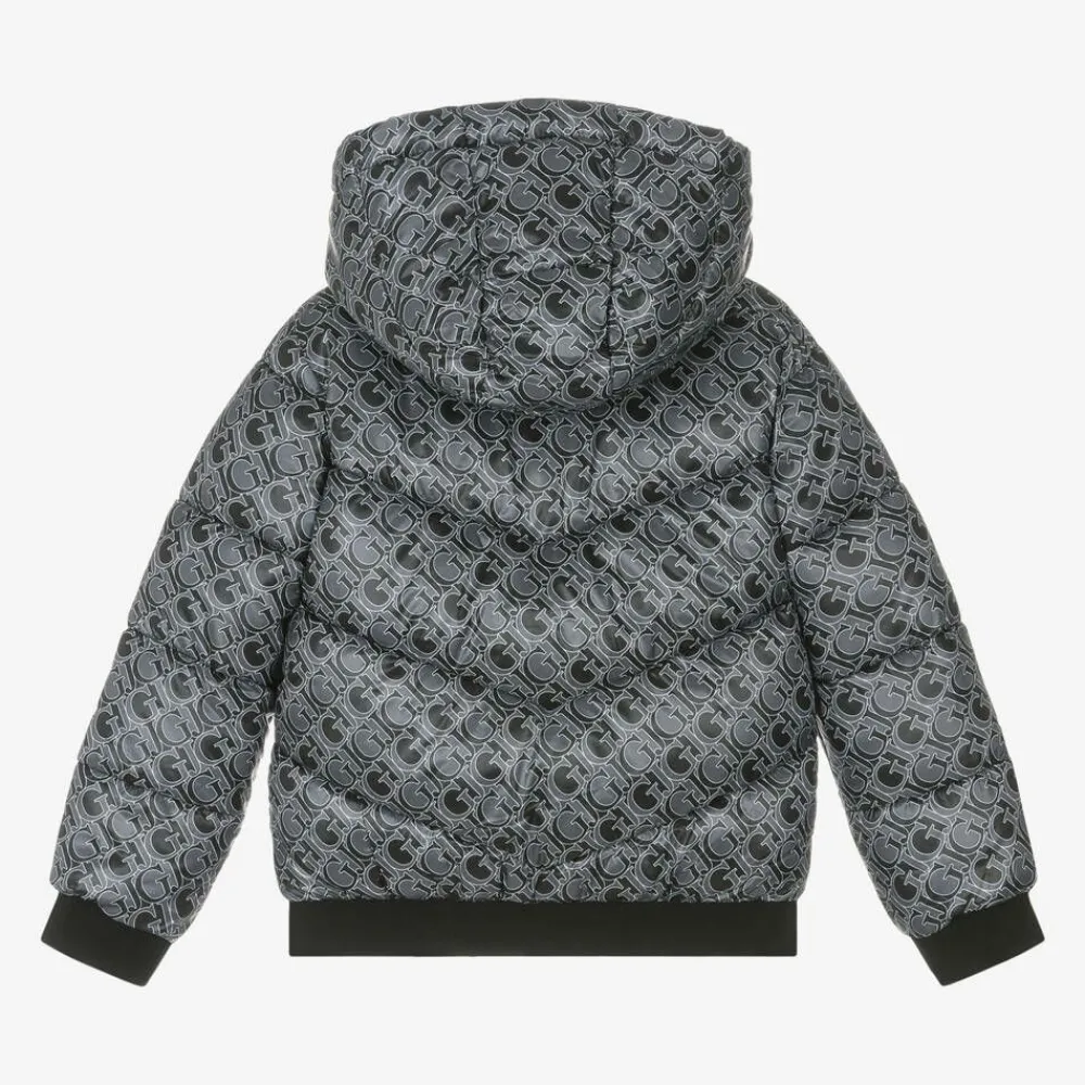 Guess Coats & Jackets*Girls Black Monogram Logo Puffer Jacket