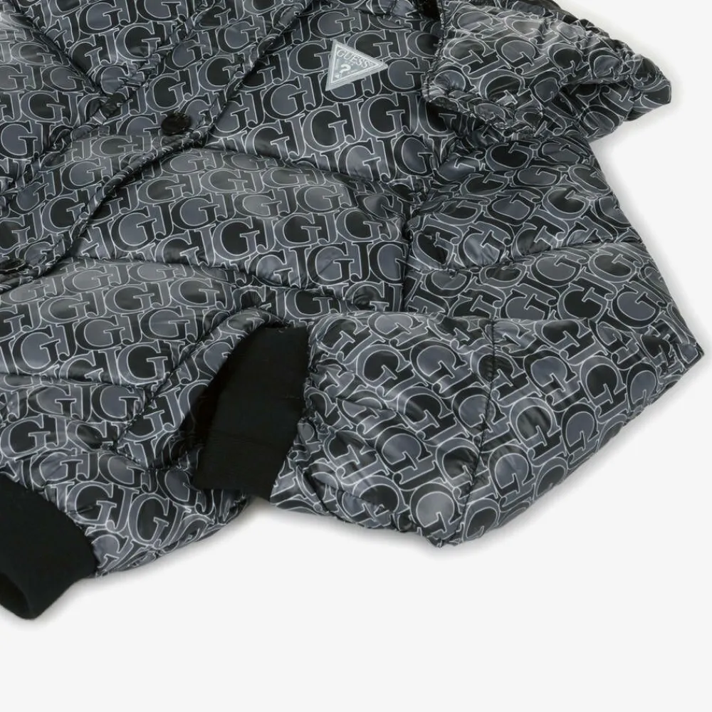 Guess Coats & Jackets*Girls Black Monogram Logo Puffer Jacket