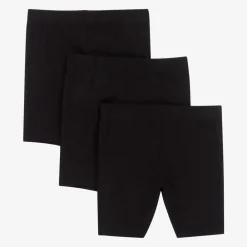 Childrensalon Essentials Shorts*Girls Black Organic Cycling Shorts (3 Pack)