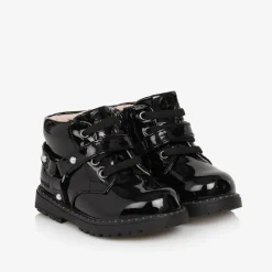 Mayoral Boots|Boots*Girls Black Patent Faux Leather Boots