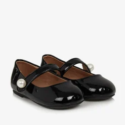 Age of Innocence Traditional Shoes|Bar Shoes*Girls Black Patent Leather Pearl Shoes