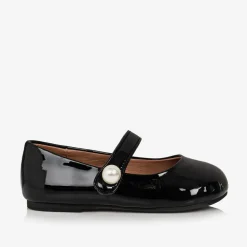 Age of Innocence Traditional Shoes|Bar Shoes*Girls Black Patent Leather Pearl Shoes
