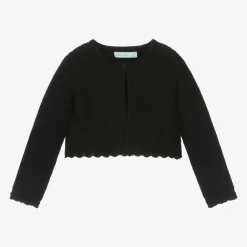 Abel amp; Lula Tops*Girls Black Plush Collar Cardigan