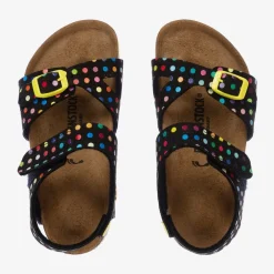 Birkenstock Sandals*Girls Black Polka Dot Sandals