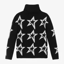 Perfect Moment Tops*Girls Black Roll Neck Star Sweater