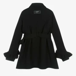 MSGM Coats & Jackets*Girls Black Ruffle Coat
