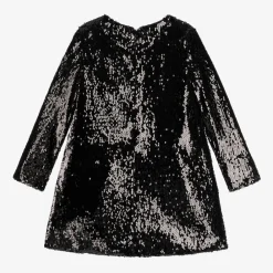 Elie Saab Dresses*Girls Black Sequin Embroidered Floral Dress